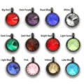 10mm stainless steel birthstone pendants in 12 colors for DIY jewelry making - Deep purple / Black Base