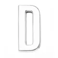 Glossy silver 30mm alloy metal letter D slider charm for DIY fashion bags and clothing - Letter D / 30mm