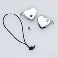 DIY herzförmiges Schlüsselanhänger-Set aus Legierung mit schwarzer Kordel - 8mm Herz Verbinder (Mit Seil)