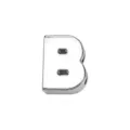 Polished chrome 8mm metal slide letter B bead for DIY charm bracelets and jewelry - Letter B(001) / 8mm