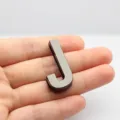 Grand pendentif lettre J en métal brillant de 30 mm pour accessoires DIY - Lettre J / 30mm / Métal canon