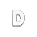 8mm chrome finished smooth metal slider letter D bead for DIY personalized jewelry making - Letter D(001) / 8mm