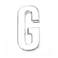 30mm polished silver-toned metal letter G charm for DIY crafts, jewelry, and bags - Letter G / 30mm / Chrome