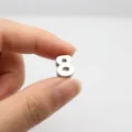 Abalorio número 8 de aleación de cromo pulido, accesorio de joyería DIY para pulseras - Número 8 (6116644907063) / Cromo