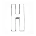 30mm silver metallic letter H charm pendant for DIY strap bags and jewelry accessories - Letter H / 30mm / Chrome