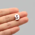 Abalorio deslizante número 9 de aleación de plata cromada para creación de joyas DIY - Número 9 (6116644907064) / Cromo