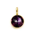 6mm round purple birthstone pendant set in a minimalist gold-plated stainless steel frame - Deep Purple (HC513-February)