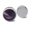 8mm purple crystal birthstone charm bead for DIY bracelets and jewelry accessory making - February Style (SL359) / 8mm / Deep purple