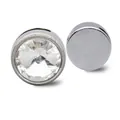 Silver-toned 8mm slide charm bead with clear faceted crystal glass for DIY bracelets - April Style (SL359) / 8mm / White