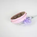 Rosa Kunstleder-Doppelschicht-Armband mit Schlangenmuster und Druckknöpfen - Rosa