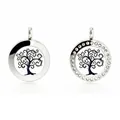Diffusore a ciondolo albero della vita in acciaio inox 20mm in stili semplice e cristallo - Motivo Albero della Vita (225) / 20mm Acciaio Inossidabile Chiusura Magnetica Lucido