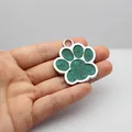 Grote gepersonaliseerde huisdierpenning in pootvorm met opvallende groene glitters en zink - L / Donkergroen