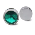 8mm round green birthstone crystal glass slider bead for DIY jewelry bracelet accessories - May Style (SL359) / 8mm / Dark Green