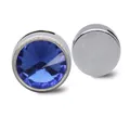 8mm blue birthstone crystal bead accessory in silver finish for DIY bracelets - Sapphire Blue