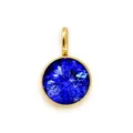 6mm royal blue birthstone pendant in gold stainless steel setting for DIY jewelry - Royal Blue (HC513-September)
