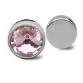 8mm pink birthstone crystal charm in silver finish for DIY jewelry slider bracelets - Pink