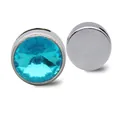 8mm bright blue crystal birthstone slide charm bead for DIY bracelet jewelry making - Lake Blue