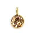 Champagne gold birthstone pendant in 6mm stainless steel bezel for DIY jewelry - Gold (HC513-November)