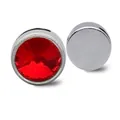 8mm red crystal birthstone charm bead for DIY slide bracelets and accessory jewelry - True Red