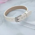 Bracelet DIY 10mm en similicuir blanc motif serpent avec boucle en métal argenté réglable - Nouvelle boucle en acier carré motif serpent / 10mm / Blanc