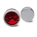 8mm round red crystal birthstone bead slider for DIY jewelry bracelet making - Dark Red