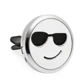 30mm zilveren auto aromatherapie clip voor ventilatierooster met coole smiley - Stoere Gezichtsuitdrukking Stijl (HG348)