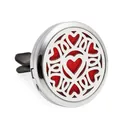 30mm roestvrijstalen auto parfum diffuser ventilatieclip met hartvormig ontwerp - Hol Hartpatroon Stijl (HG351)