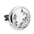 30mm roestvrijstalen auto aromatherapie diffusor ventilatieclip met een hol pauwpatroon - Holle Pauw Stijl (HG443)