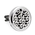 30mm roestvrijstalen auto aromatherapie diffuser ventilatieclip met decoratief krulpatroon - Holle Krulpatroon Stijl (HG447)