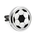 Zilveren 30mm auto luchtrooster aromatherapie diffuser clip met een voetbalpatroon - Holle Voetbal Stijl (HG568)