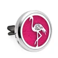 30mm roestvrijstalen auto-aromatherapie ventilatieclip met flamingo patroon en roze pad - Holle Flamingo Stijl (HG676)