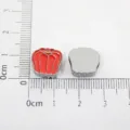 Close-up detail of red bell pepper alloy charm for DIY jewelry making with ruler - Red Bell Pepper Style (SL524)