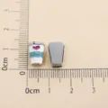 Detailed view of 8mm coffee cup slide charm with heart pattern for DIY wristband accessories - Coffee Cup Style (SL556)