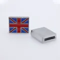 Square alloy slide charm with Union Jack flag design for 8mm wristband bracelets - Union Jack (SL773)