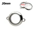 20mm stainless steel and glass round floating locket with double bails for DIY bracelet - 20mm Twist Double Bail Frame (Inner 13mm) / Steel
