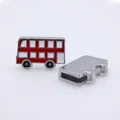 Red London double-decker bus alloy slider charm for 8mm strap DIY watch band bracelet - Double Decker Bus (SL774)