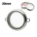 30mm round stainless steel double bail glass locket frame for custom bracelet jewelry - 30mm Twist Double Bail Frame (Inner 23mm) / Steel