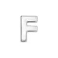 Chrome finish 8mm smooth English letter F slide bead for DIY jewelry - Letter F(001) / 8mm