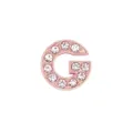 Cuenta letra G de 10mm en oro rosa con diamantes de imitación para pulseras de bricolaje - Letra G / 10mm / Rosa oro