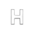Silver chrome 8mm letter H sliding bead for DIY jewelry making - Letter H(001) / 8mm