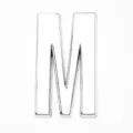 Silver 30mm smooth alloy letter M DIY jewelry accessory for bags and clothing - Letter M / 30mm