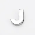 High-quality 8mm chrome-colored smooth letter J bead for DIY personalized jewelry making - Letter J(001) / 8mm