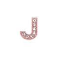 Cuenta deslizante letra J en oro rosa 10mm con brillantes para pulseras de joyas DIY - Letra J / 10mm / Rosa oro