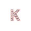 Cuenta deslizante letra K de strass oro rosa 10mm para pulseras personalizadas DIY - Letra K / 10mm / Rosa oro