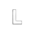 8mm chrome-finished smooth metal letter L slider bead charm for DIY bracelet jewelry - Letter L(001) / 8mm