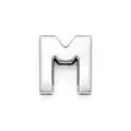 High polish chrome finish 8mm alphabet letter M slider bead for custom DIY jewelry making - Letter M(001) / 8mm