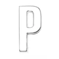 Silver 30mm smooth metal letter P charm for DIY jewelry handmade crafts and bag accessories - Letter P / 30mm / Chrome