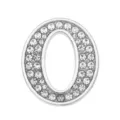 30mm silver rhinestone letter O zinc alloy charm for DIY pet collar and hats decoration - Letter-O / 30mm