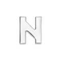 8mm chrome silver smooth finish alphabet slide bead letter N for DIY jewelry making - Letter N(001) / 8mm