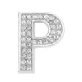 30mm silver zinc alloy letter P charm with rhinestones for DIY pet collar jewelry - Letter-P / 30mm